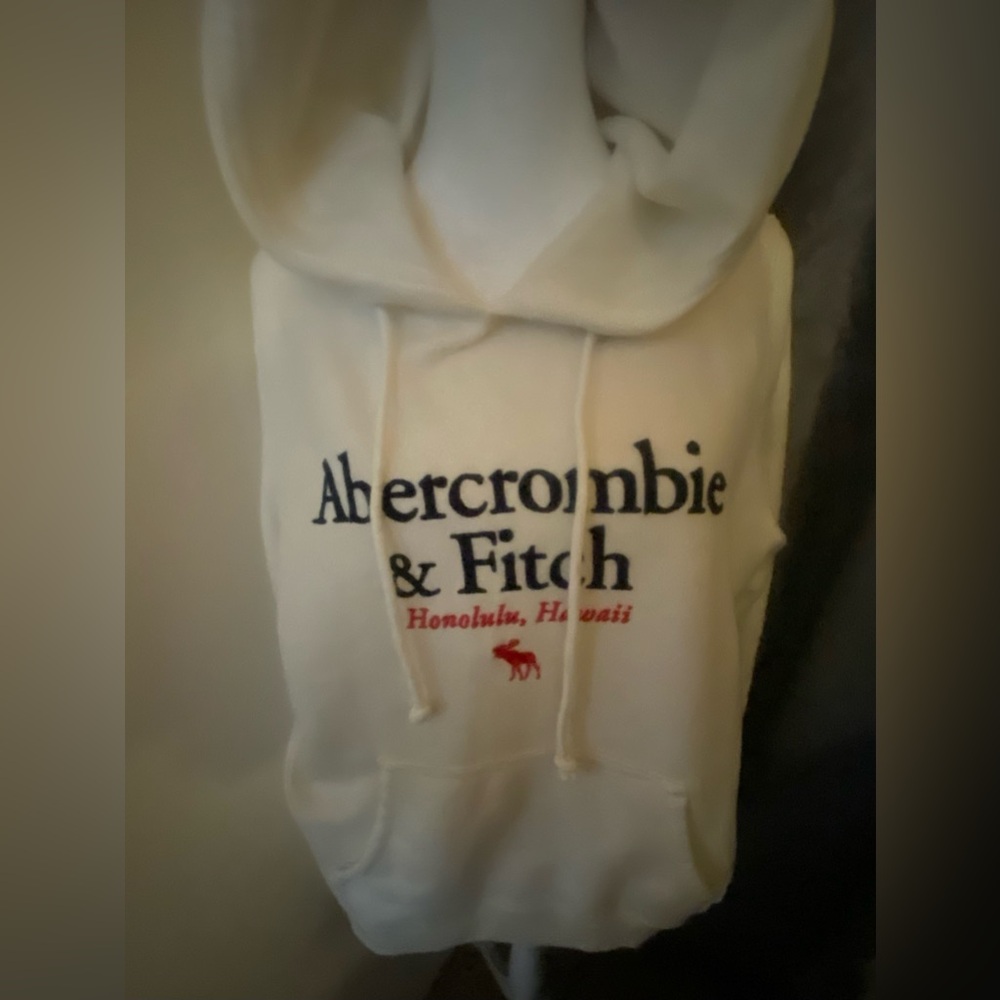 🌸Abercrombie & Fitch Cream Graphic Hoodie